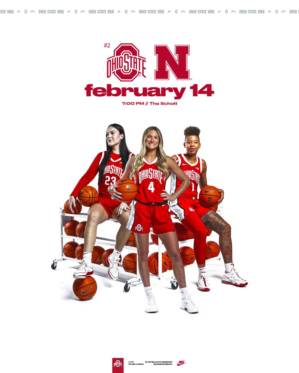 Catch The #2️⃣ ranked Ohio State Buckeyes in action this Wednesday at 7PM vs Nebraska at The Schott‼️