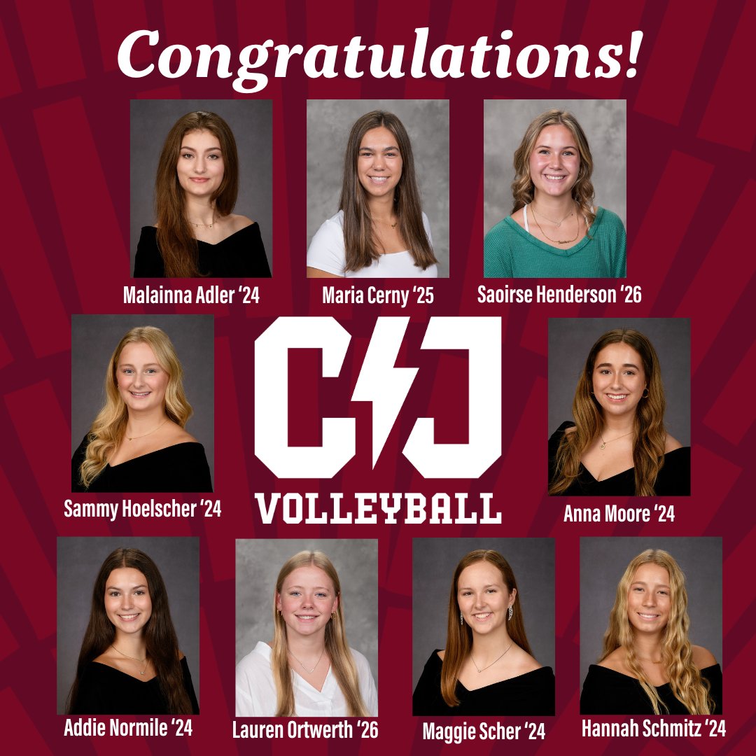 Congratulations to the following Charger volleyball players for being selected to the Academic All-State Volleyball Team! 🏐✨

Way to go, girls! 

#ShineBright #BeBrilliant