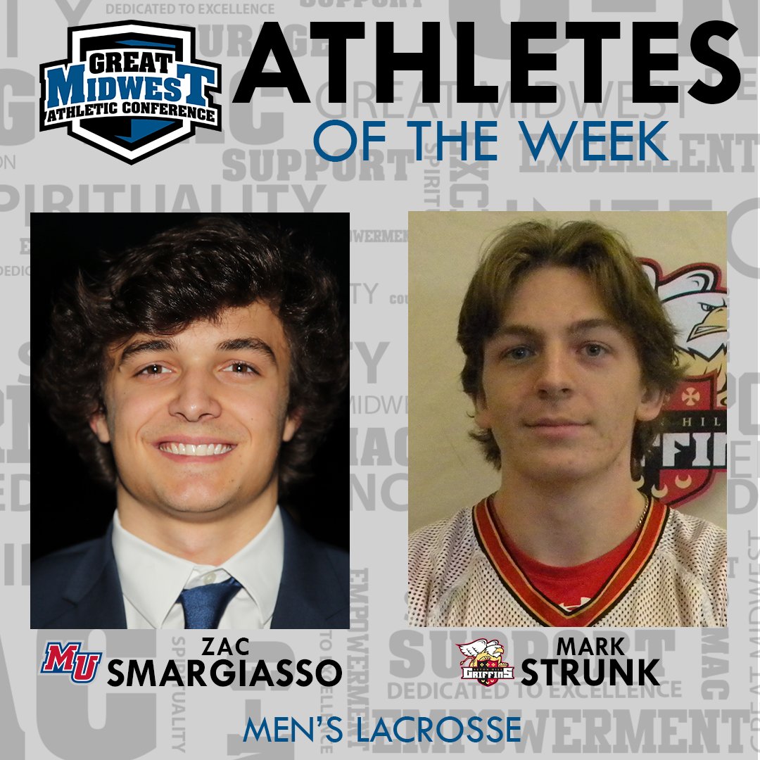 The Great Midwest Men's Lacrosse Athletes of the Week! 🥍

#BeGreat | greatmidwestsports.com/news/2024/2/12…