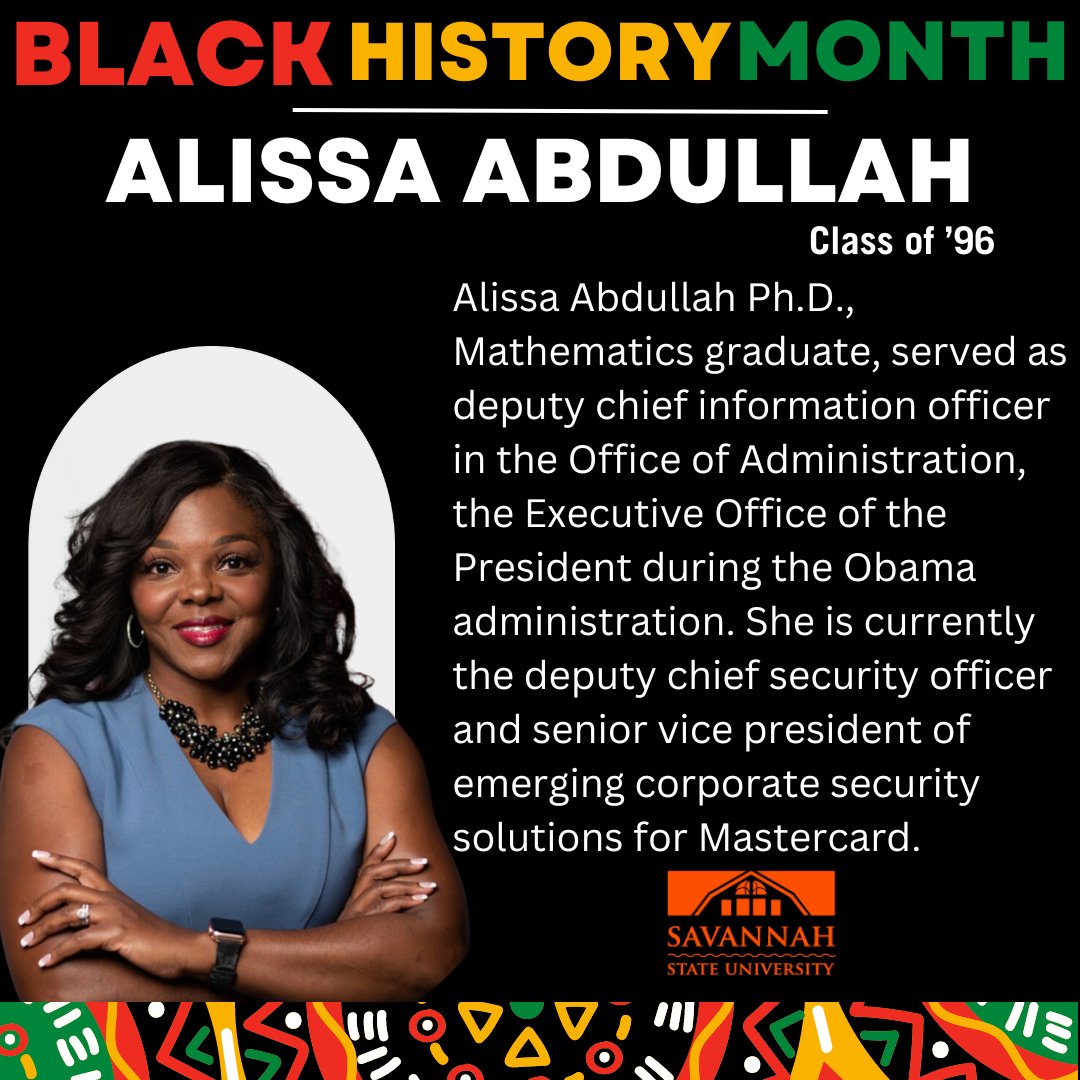 Alissa Abdullah, Class of '96 As we celebrate Black History Month, we are proud to recognize the great achievements of SSU alumni across the world. #youcangetanywherefromhere #hbcuproud #BlackHistoryMonth