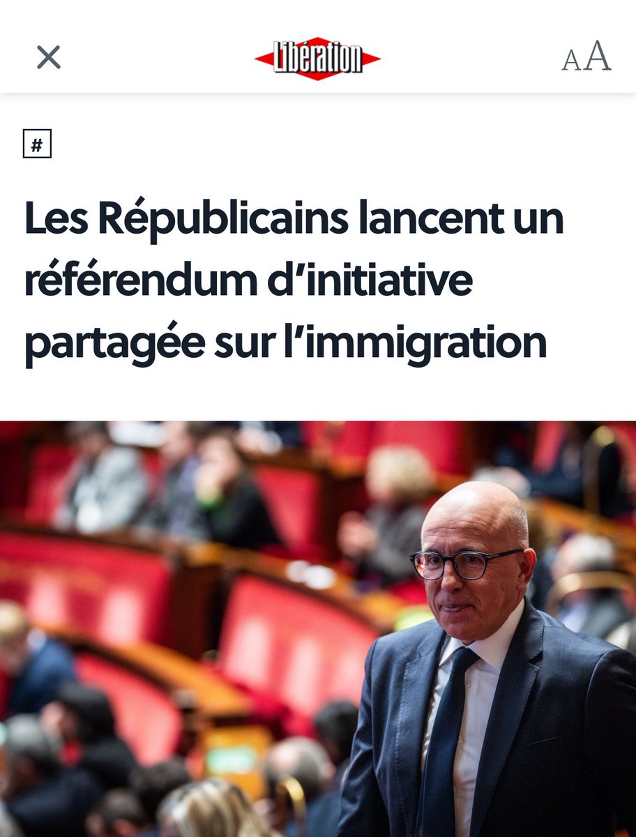 Après avoir qualifié notre proposition de référendum d’initiative partagée sur l’immigration de « pas sérieuse, pas réaliste, pas possible » en novembre, @ECiotti et les LR le réclament désormais. Affligeant d’incohérence.