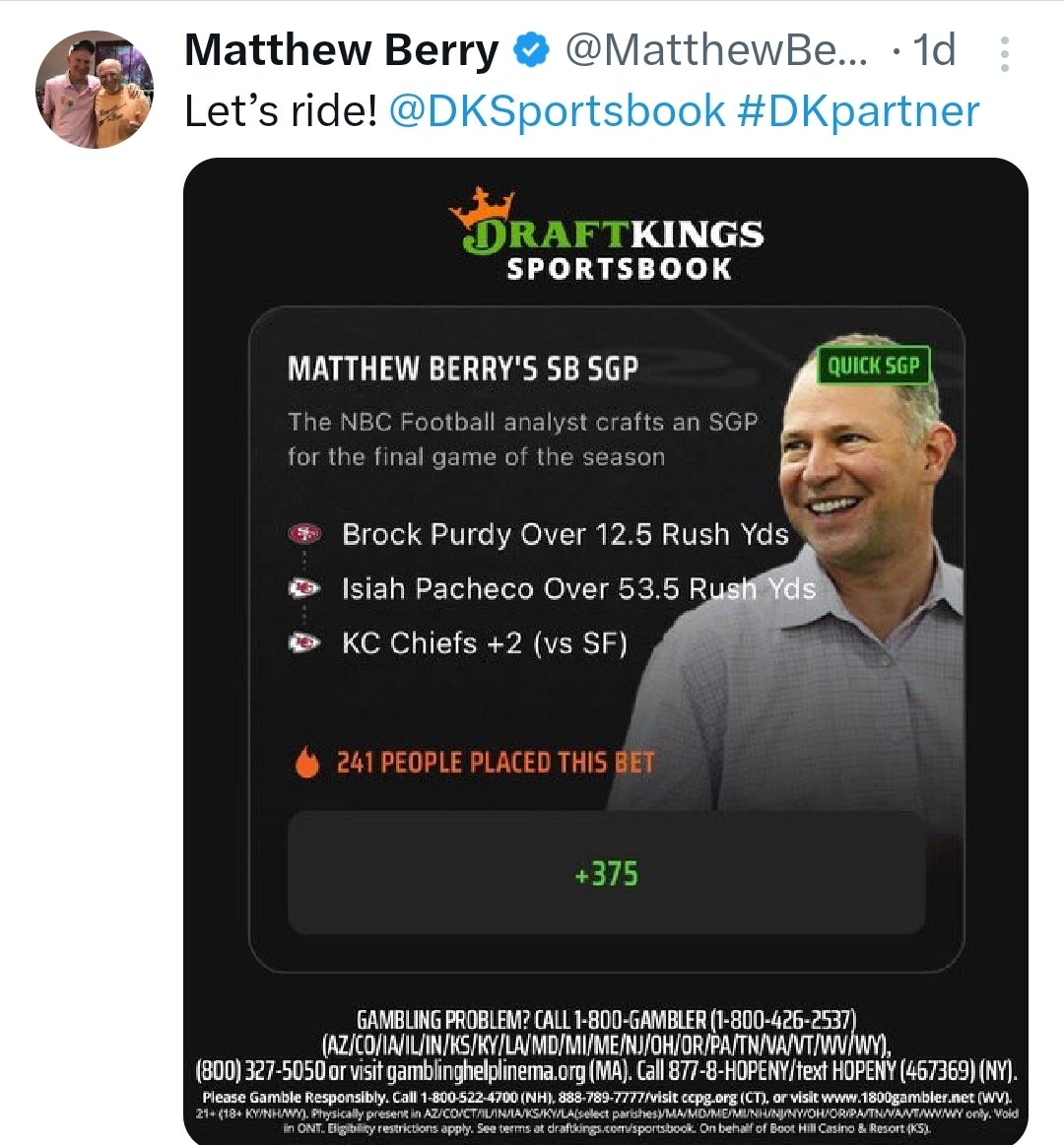 Bren_44's tweet photo. @MatthewBerryTMR @DKSportsbook https://t.co/iO55TVCfuV