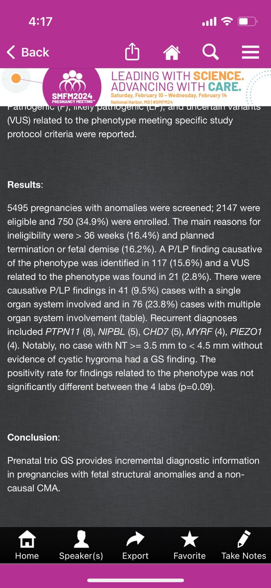 Maybe genome sequencing should be first line testing for fetal structural anomalies #SMFM24  but cost is still prohibitive for most patients …