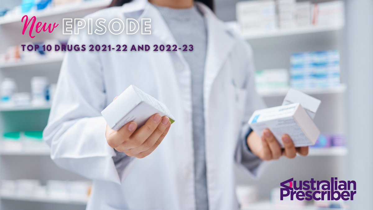 AustPrescriber's tweet photo. A new #podcast episode on Australia's top 10 drugs on the PBS over 2021-22 and 2022-23 is out. The episode features clinical pharmacist Dhineli Perera and clinical pharmacologist David Liew, who have hosted the podcast since its inception in 2017! Listen now: https://t.co/4n0UUyBFIU

#Australia #TopDrugs #Prescribing