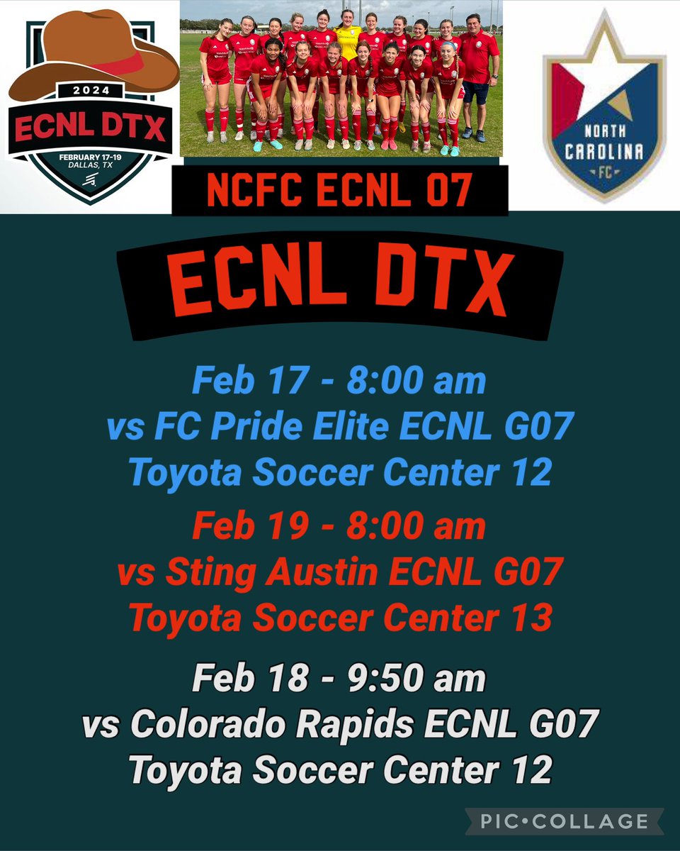 Ready to bring the energy to the Lone Star State! See you in 4 days, Big D! 🤠⭐️❤️ #ecnldtx <a href="/NCFC_ECNLGirls/">NCFC ECNL Girls</a>