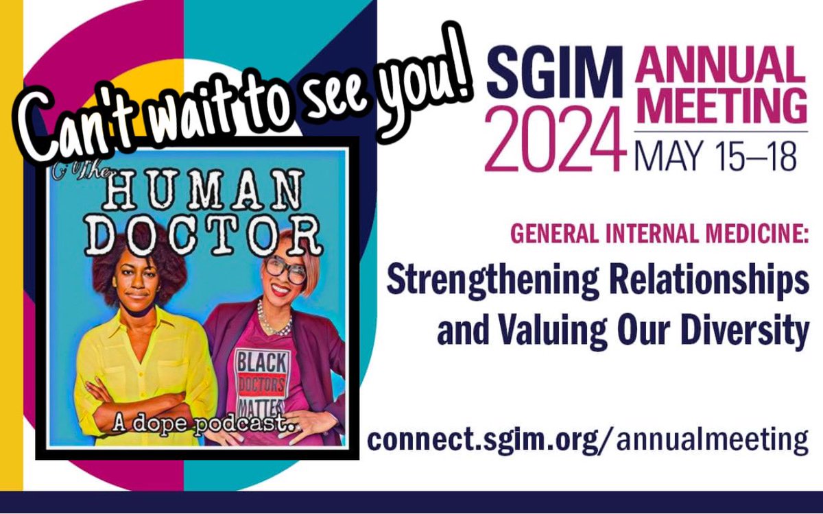 Guess who’s going to be presenting a session AND recording an episode—featuring a special guest 🤫—at #SGIM24? 

We are! 🤗

Have you registered yet? 
What are you waiting for?! 

Come check us out and get your dose of #ProudtobeGIM @HumanDoctoring! 🤓📚

See you in Boston!