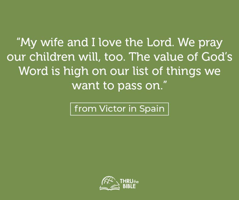 Praise God for parents, aunts, uncles, educators, coaches ... anyone who is modeling and teaching the young people in their lives that God's Word is valuable and powerful. Pray for them today. TTB.org/pray #pray #TTB #godlykids