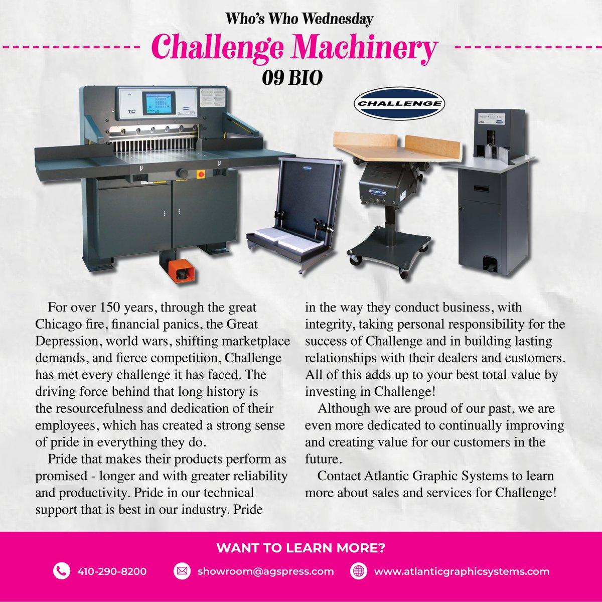 AGSPress's tweet photo. Midweek inspiration alert! Discover the craftsmanship and precision of Challenge products. ✨ #WhosWhoWednesday

Explore the craftsmanship and precision embedded in the products of Challenge Cutting. 

Want to learn more? DM us!
#ags #atlanticgraphicsystems #columbiamd https://t.co/FFZw3xUwbU