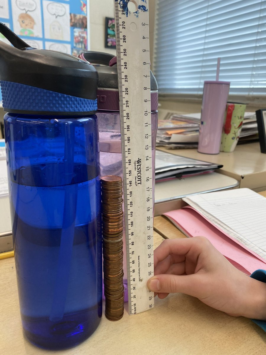100th day! Estimate then measure how many mm tall is a stack of 100 Pennies? <a href="/JohnDearnessTV/">John Dearness Public School</a> <a href="/tvdsbmathk8/">tvdsbmath</a>