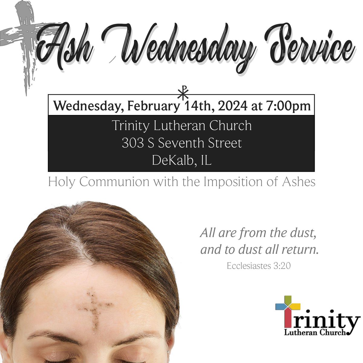 Join us for Ash Wednesday Service at 7:00pm

#dekalbil #sycamoreil #ashwednesday