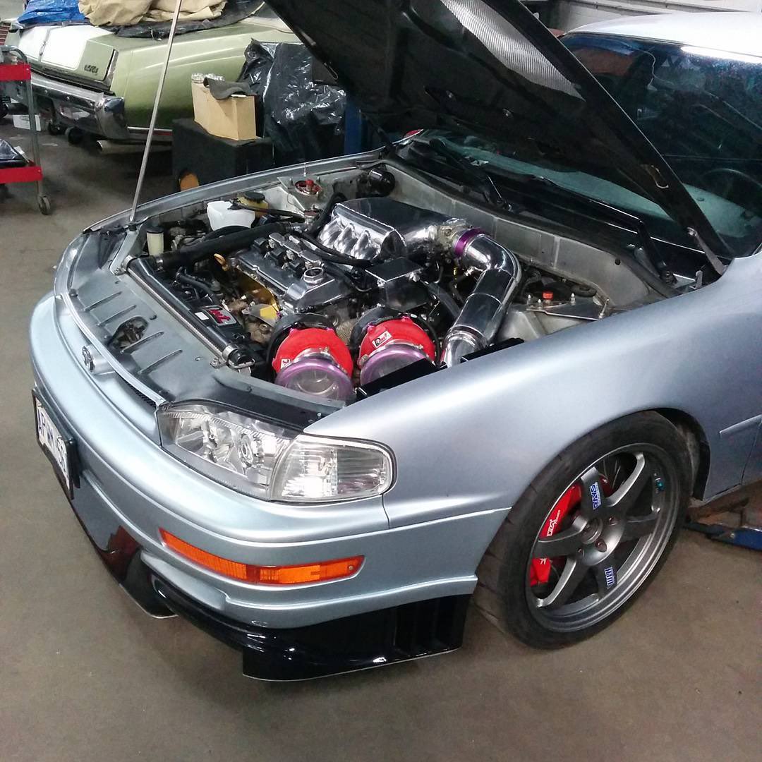 horsepower's tweet image. This 1994 Toyota Camry with a twin turbo 3MZ-FE V6 produces 1,128 horsepower at 40 pounds of boost…