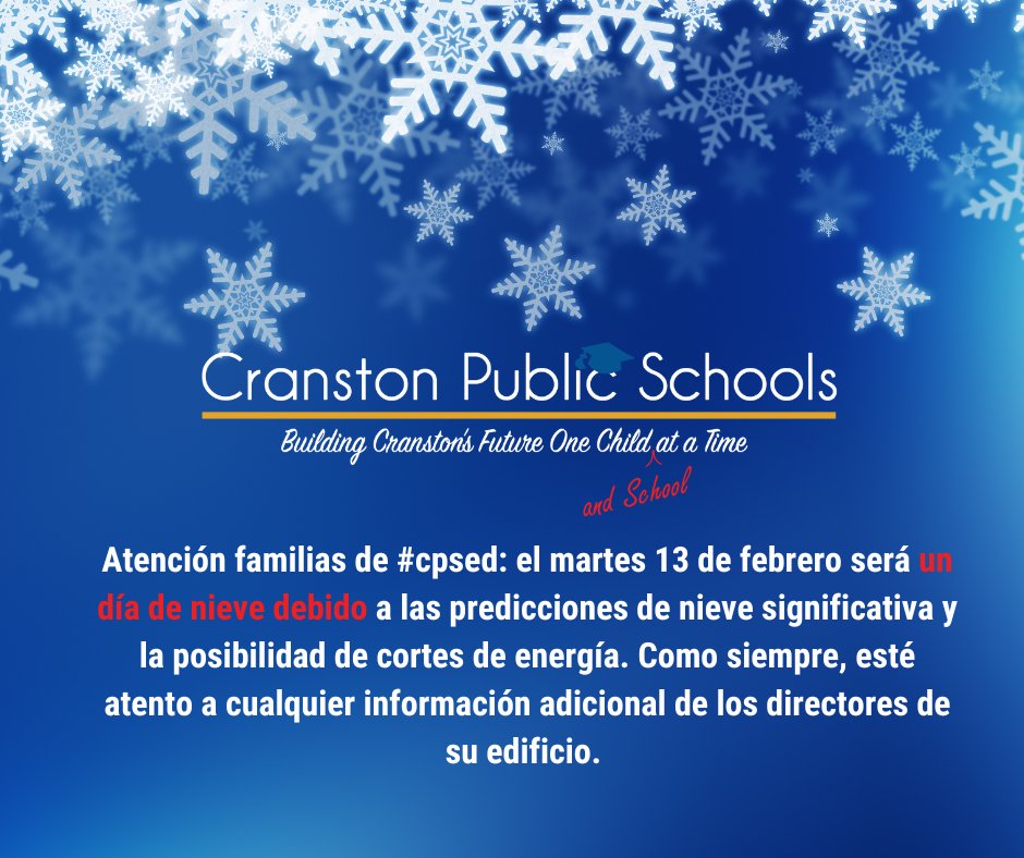 Cranston School Dept tweet media