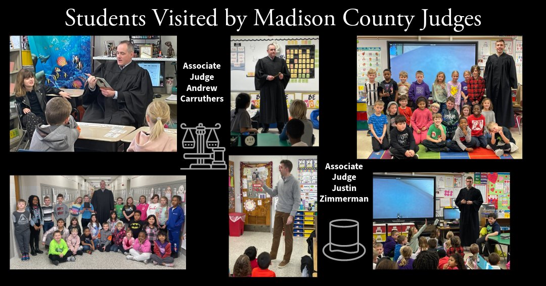 CUSD10's tweet photo. Thank you Third Judicial Circuit of Illinois Associate Judges Andrew Carruthers &amp; Justin Zimmerman who honored Abraham Lincoln's birthday by visiting @SchoolWebster &amp; Renfro Elementary to read books about Lincoln and talk about their careers as judges.  #Lincoln #MadisonCountyIL https://t.co/DOyOO6G3C1