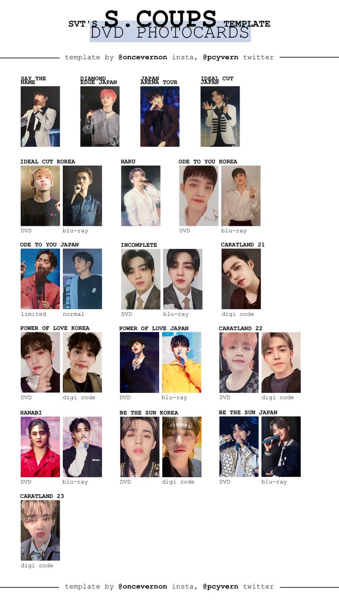 seventeen dvd photocard templates updated with the caratland 2023