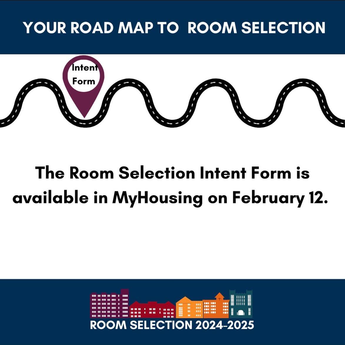 The Room Selection Intent Form is now open in MyHousing!