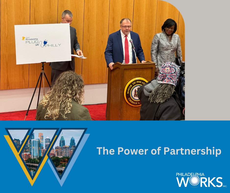 Big news! @PhilaWorks partners with #PlugInPhilly on a $1.47M initiative! Teaming up for greener futures in Philly through opening doors to EV career opportunities! 🌱🔋 #EVjobs #SustainableCity #GoGreen @PhiladelphiaWorks #thepowerofpartnership