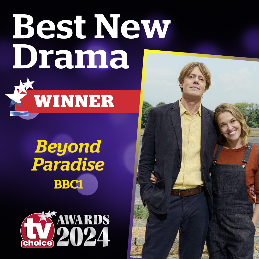 Congratulations to the whole team of @BeyondPOfficial for scooping the prize BEST NEW DRAMA at the 2024 #tvchoicewards @BBCOne @redplanettv #TVChoiceMagazine #Winner #BestNewDrama #BeyondParadise #BBC #BBC1