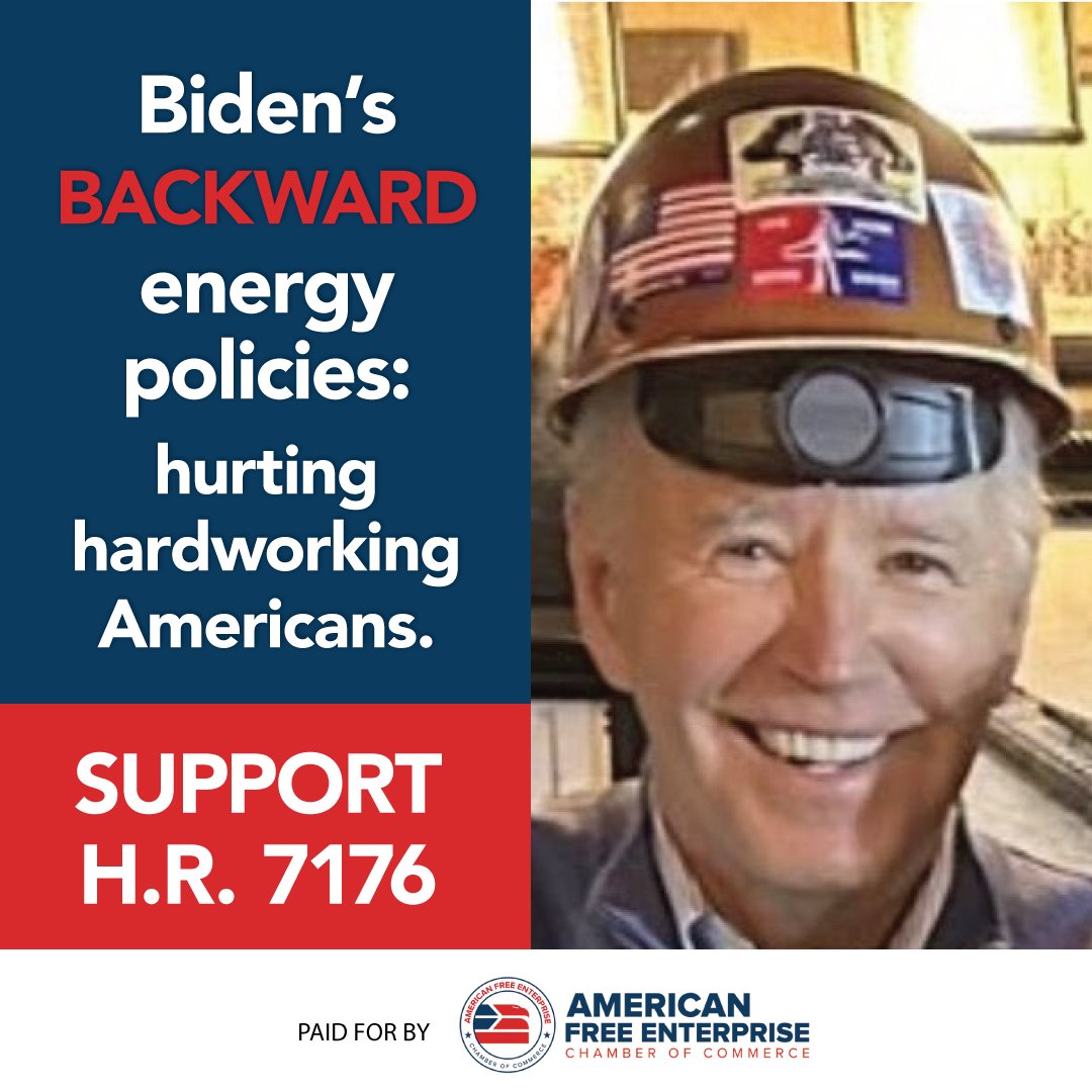 Joe Biden is saying NO to up to 450k US jobs and YES to the radical eco-left. Hardworking Americans will pay the price for his BACKWARD policies. Support H.R. 7176 and unleash American energy: amfreechamber.com/unlockdomestic…