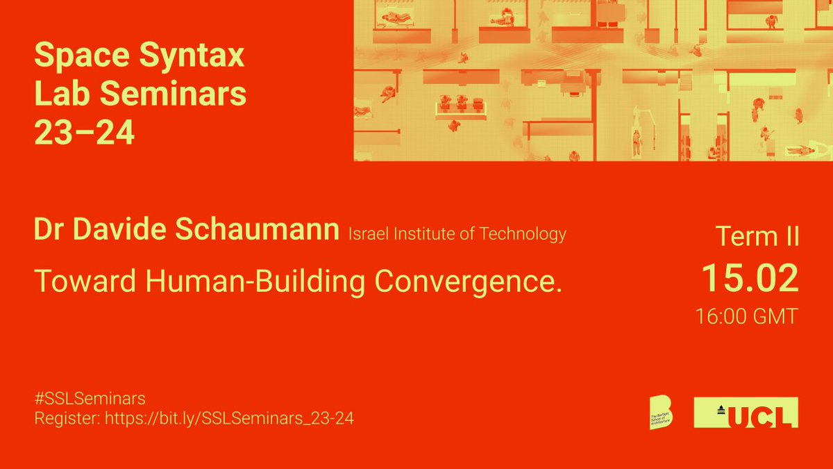 KimonKrenz's tweet photo. Join the next #SSLSeminars session, online on Thursday 15.02 at 4pm GMT. @DavideSchaumann will discuss new methods for #Simulating and analyzing #HumanBehaviour in #Buildings. #SpaceSyntax    

Register at: https://t.co/eifXF48ZQI https://t.co/GIygflE5pn
