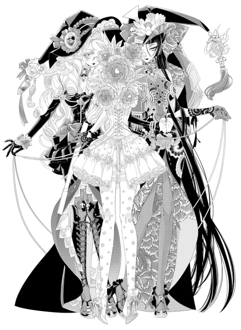 #女の子二人のイラストを貼る見た人もやる 