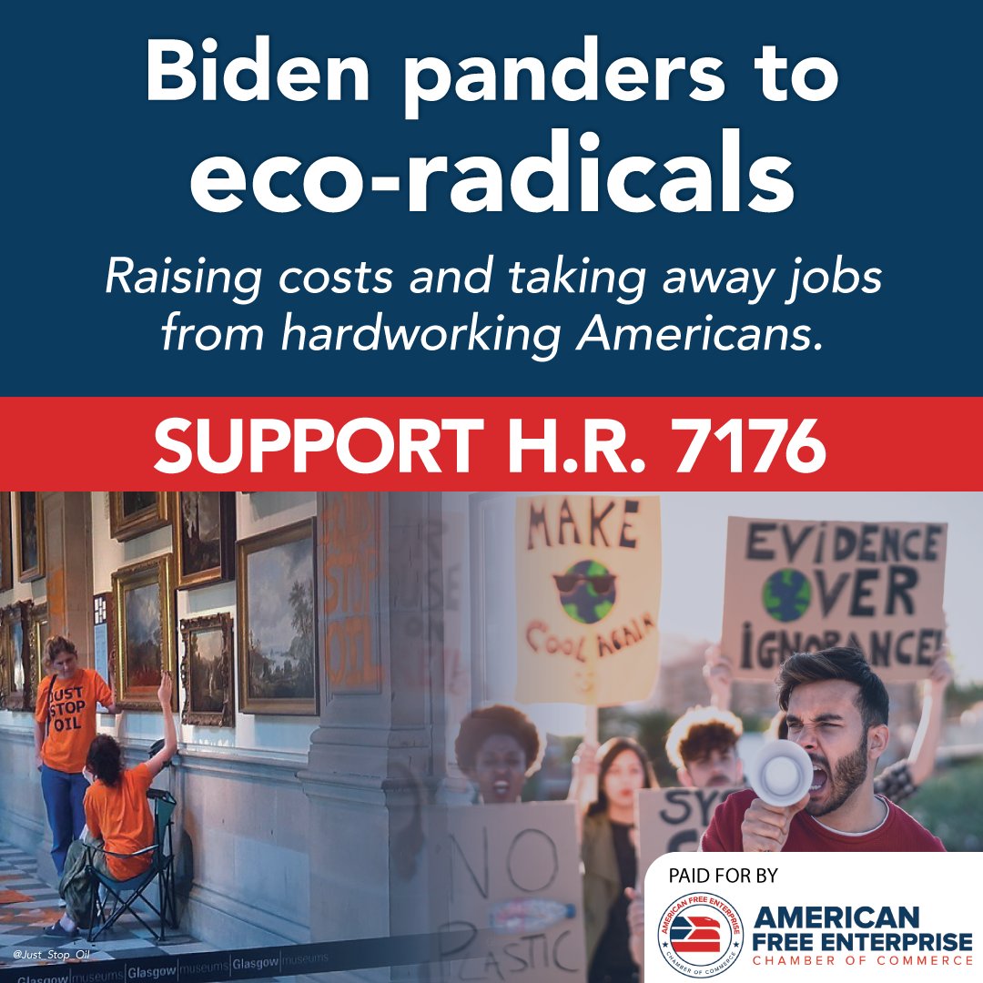 Joe Biden panders to eco-radicals, raising prices and taking away jobs from hardworking Americans. We need to unleash American Energy: Support H.R. 7176 amfreechamber.com/unlockdomestic…