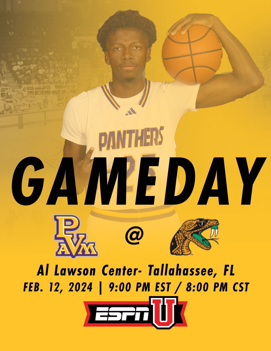 GAMEDAY 🆚 Florida A&M 🏟️ Al Lawson Center, Tallahassee, FL 📺 ESPNU ⏰ 9:00 p.m. EST / 8:00 p.m. CST #PVHoops