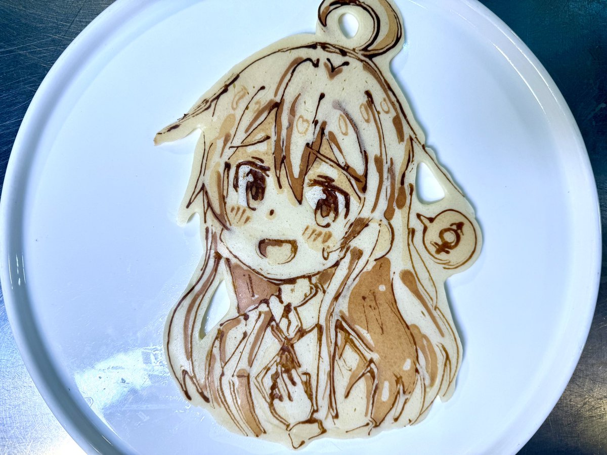 LaRicetta99's tweet image. 本日のパンケーキアート動画 (フライパンを新しくするので試し焼き。だれか食べて！)  #おにまい #pancakeart #oyamamahiro #onimai