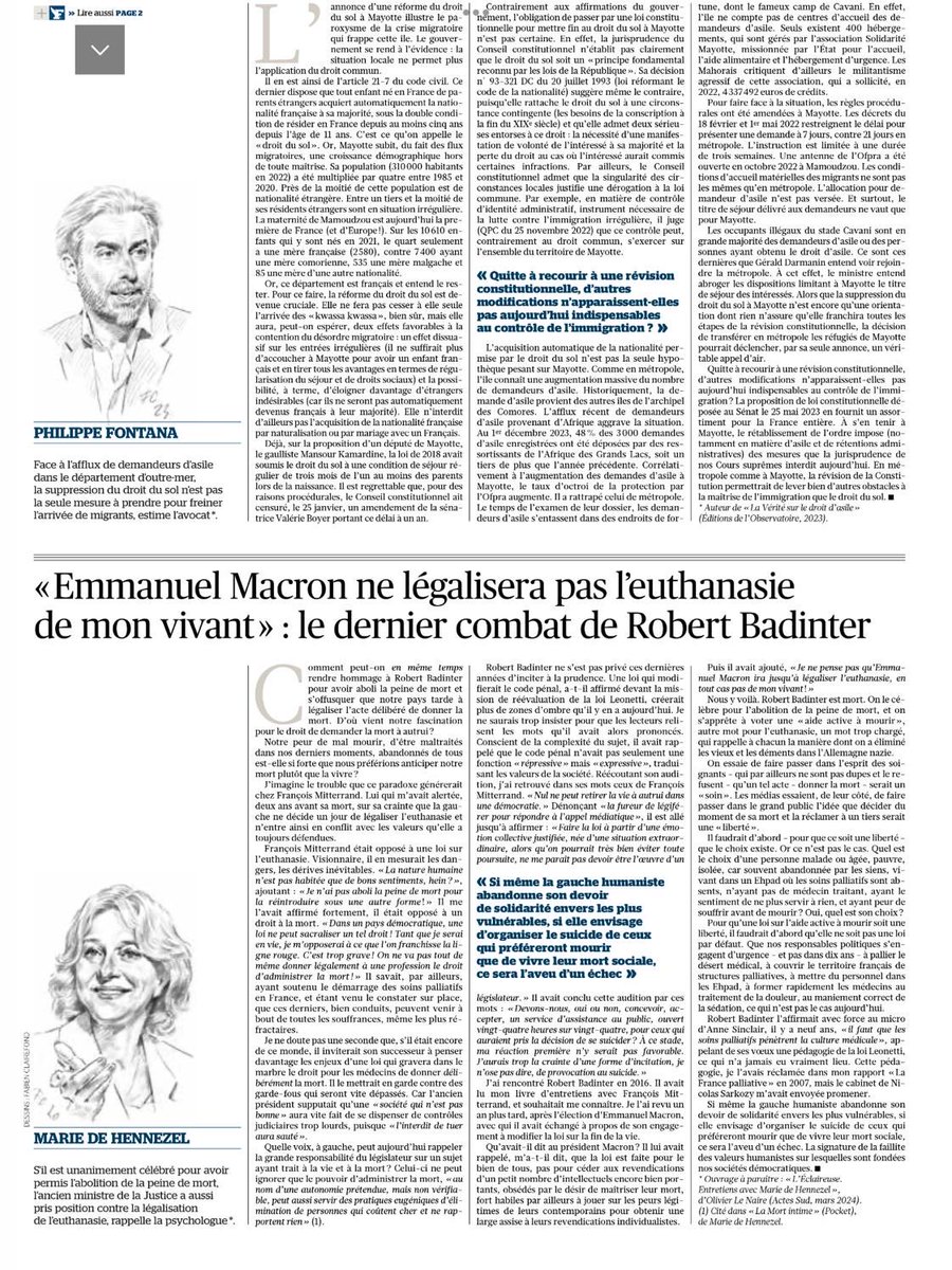 Quelle voix à gauche peut rappeler aujourd'hui la grande responsabilité du législateur sur un sujet ayant trait à la vie et à la mort? Celui-ci ne peut ignorer que le pouvoir d'administrer la mort 'peut aussi servir ds pratiques eugéniques d'élimination de ceux qui coûtent cher'