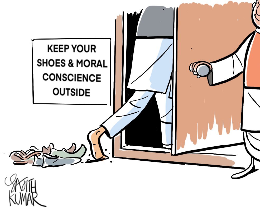 sajithkumar's tweet photo. #NitishKumar #BJP cartoon @DeccanHerald https://t.co/FJRDTBShH8