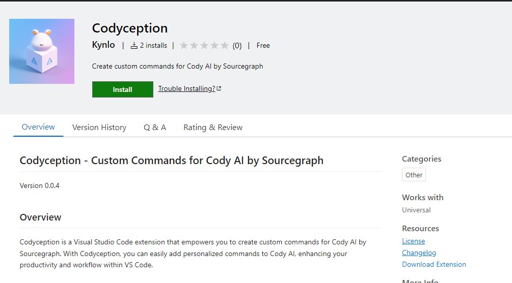Kynlos's tweet image. Codyception now FINALLY has a VSMarketplace extension!  Check it out!! bit.ly/codyception

@SourcegraphCody 

#Codyception #CodyAIBySourcegraph #AICodingAssistants #AI #VSCode #VSCodeExtensions