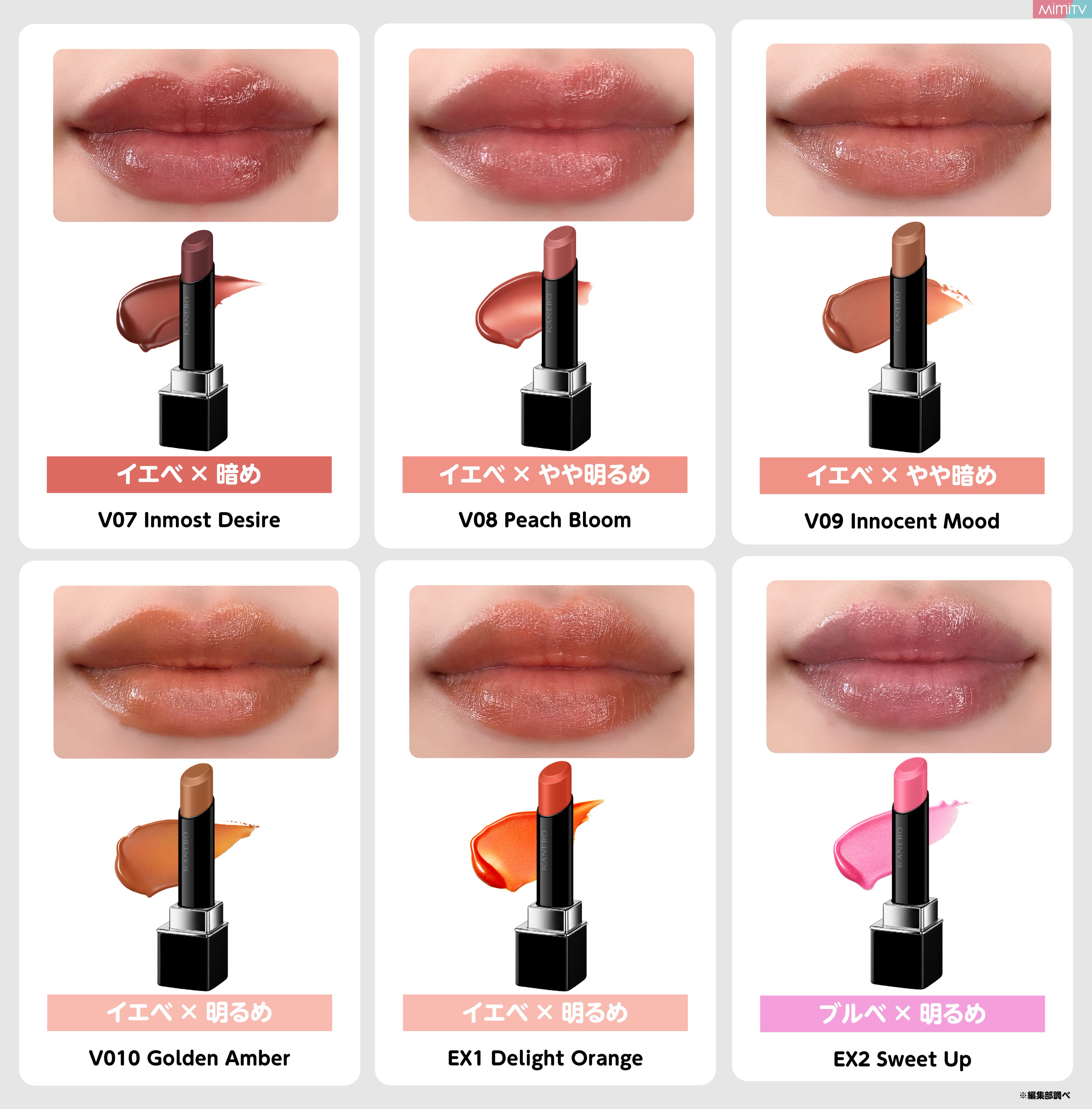 カネボウ ルージュスター ヴァイブラント V08色 新色レビュー