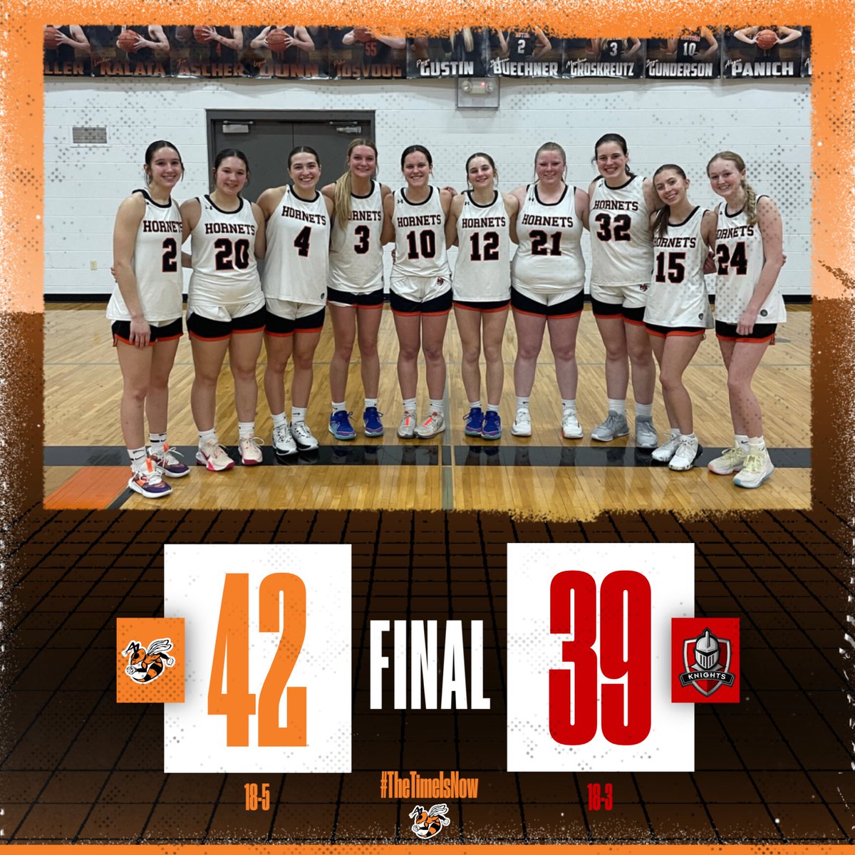 WautomaGBB's tweet photo. HORNETS WIN‼️
Protected home court, and knocked off the #7 ranked team in D5, 42-39! 

@montanaag3•20pts•6rbs•2stl
@alaynapanich11•16pts•7rbs•3stl•🔒D
@bryn145•4pts•6rbs
@GroskreutzAspen•2pts•4rbs

#TheTimeIsNow
#wisgb https://t.co/bIylgF9SfQ