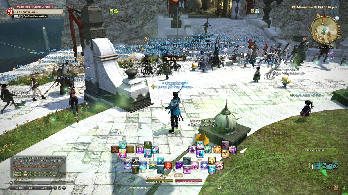 cathyareborn's tweet photo. they having a conga line in ffxiv rn to stop the server shutdown for maintenance https://t.co/dQmy6oquXu