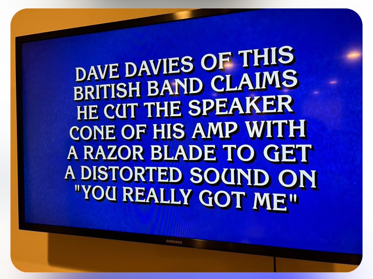 Tonight on <a href="/Jeopardy/">Jeopardy!</a> #yrgm <a href="/TheKinks/">The Kinks</a>