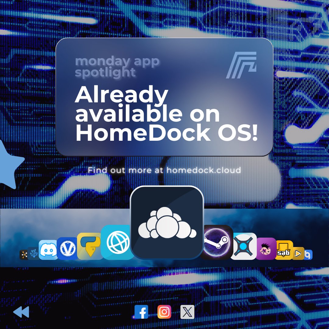 Keep Your World Connected with ownCloud! ☁️

Dive into a sea of possibilities where your documents, photos, and files live in harmony, accessible anytime, anywhere.

➡️ Swipe to explore the amazing features of ownCloud
🚀 Now available on HomeDock OS 

#CloudComputing