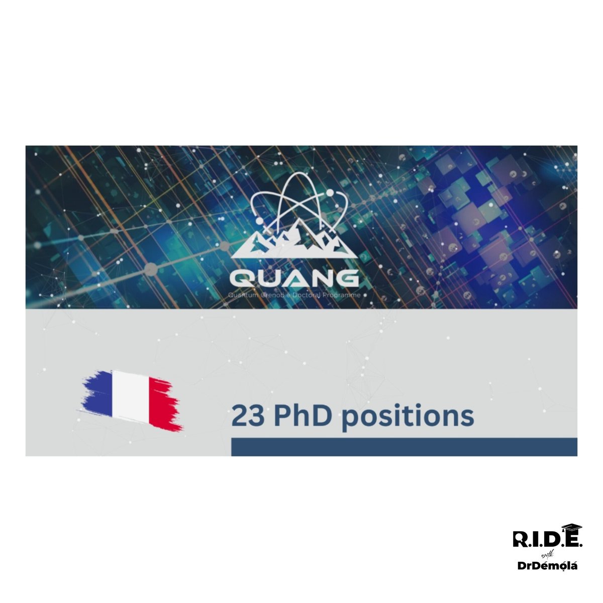 23 PHD FELLOWSHIPS IN QUANTUM SCIENCES & TECHNOLOGIES

Deadline: 15 March 2024

Location: Grenoble, France.

For the requirements & application details: bit.ly/3HVjwcz

#research
#innovation
#education
#Scholarships
#france
#grenoble
#quantumscience
#PhD
#science