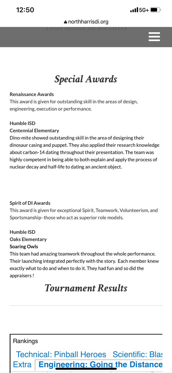 OaksDi's tweet photo. @HumbleISD_ADV @ElizabethFagen look at @HumbleISD_OE and @HumbleISD_CE winning two special awards @nhtxdi regional contest! Now we are going to #lonestarfinals with @WeAreTexasDI . #helpusgetthere #letthemcreate #everychildeveryday #learningbydoing https://t.co/2fZvaaXWHJ