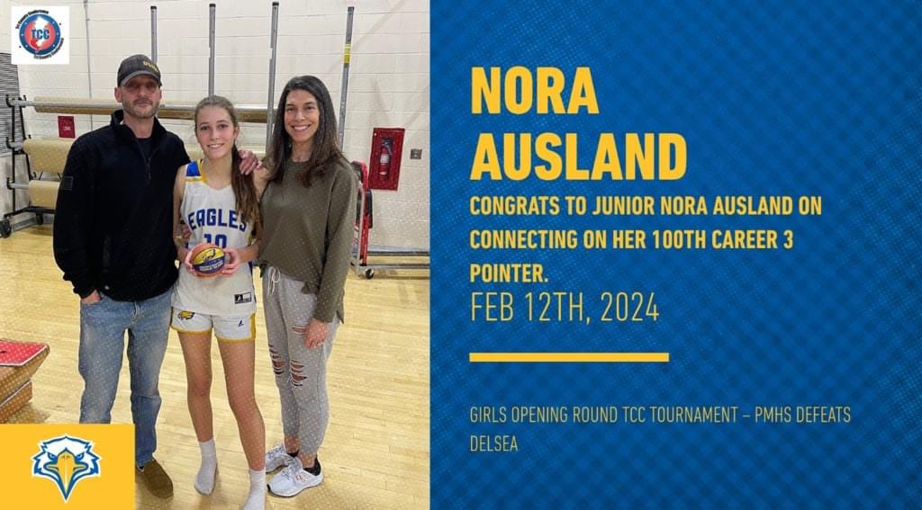 Eagles get the victory over the Crusaders &amp; move on to Round 2 of the TCC Tournament! 
Nora Ausland  hits her 100th career 3! 
And Nora earns herself the title of 
Player of the Game!
#MoreThanAverage🦅🏀