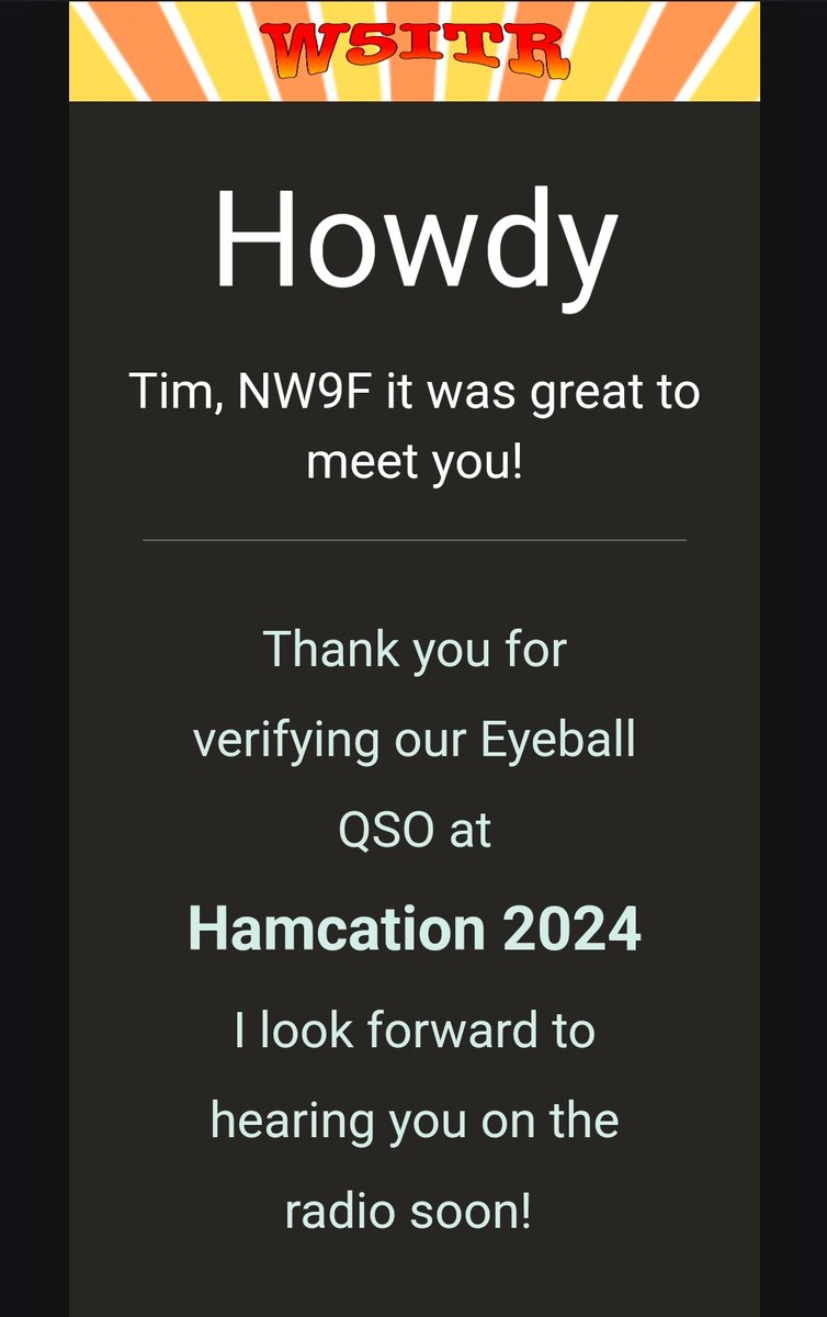 Great to have an Eyeball QSO with @GraymanPOTA at #hamcation2024