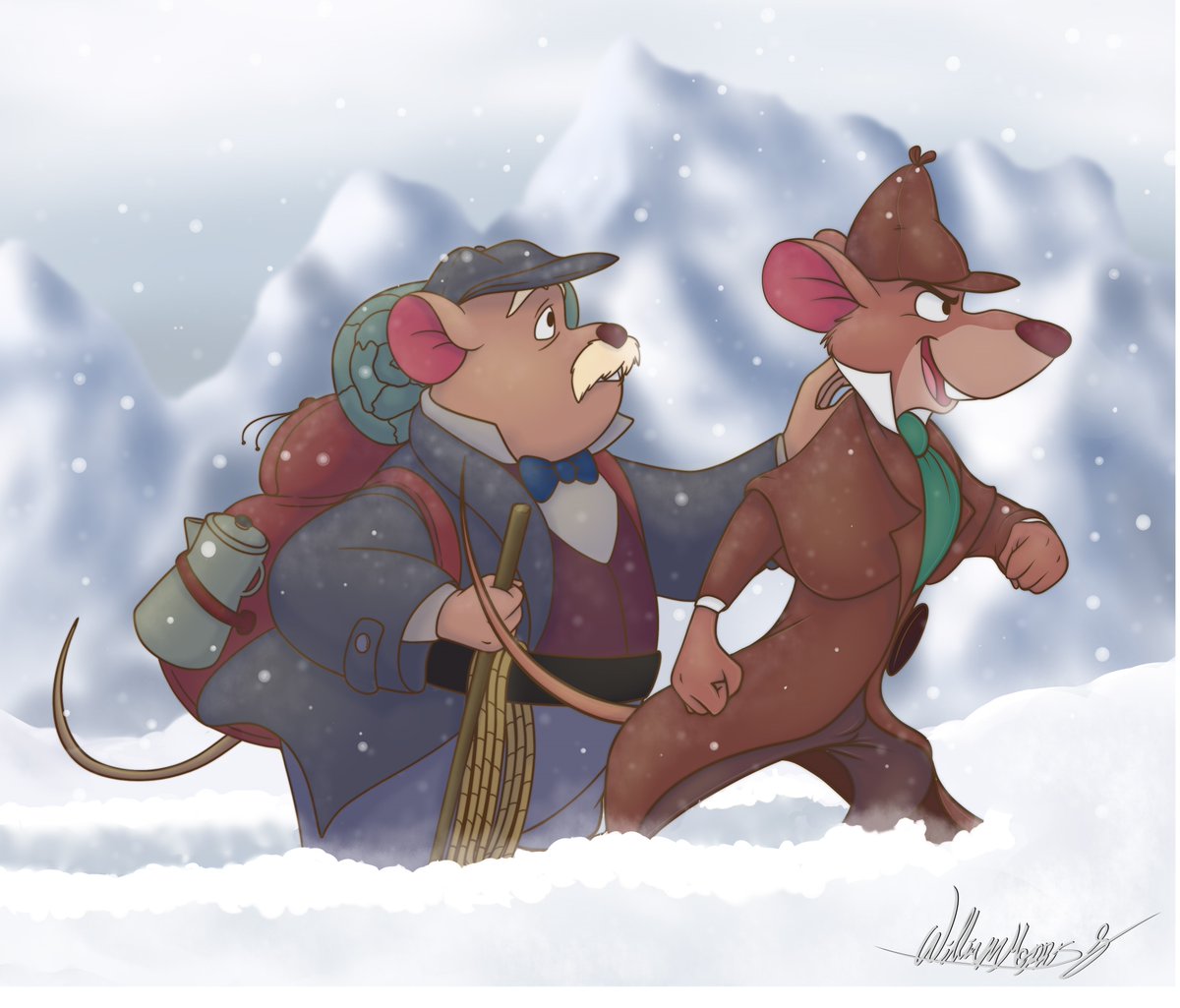 TBOGaming's tweet photo. Completed my newest Art piece! I've been working on re-creations of the original Book covers of Basil of Baker Street but featuring the Disney renditions of the characters. 
#disney #greatmousedetective #art #basilofbakerstreet #artwork #disneyartwork #DisneyArtists https://t.co/hvR98wyrL8