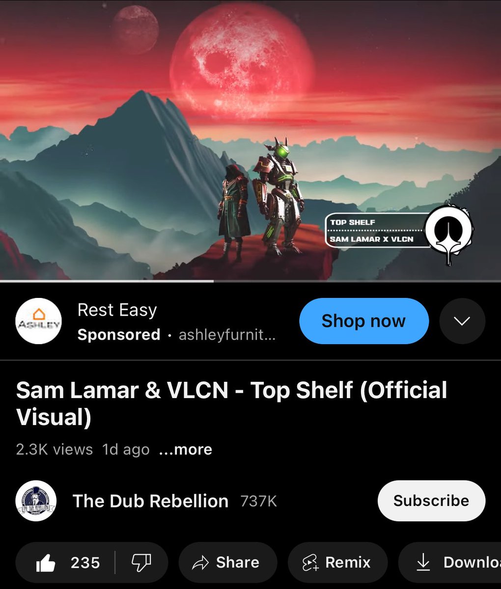 Huge shoutout to @thedubrebellion for the support on Top Shelf w @SamxLamar Glad everyone is digging this tune 🖖🏻🛸