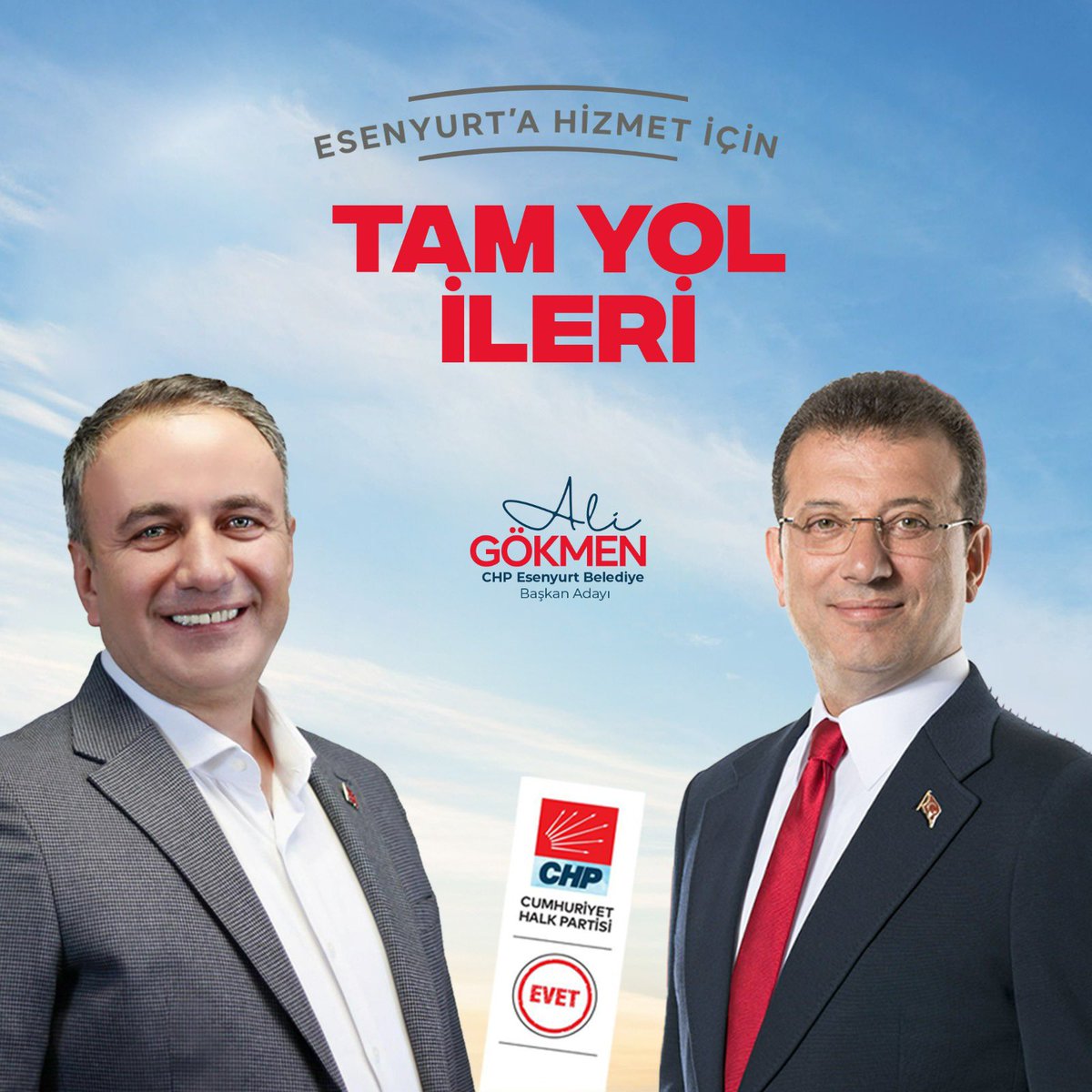 Esenyurt'ta ortak akıl ve kent uzlaşısını hedefe koyup; her kesimin adayı olacağım. Ötekisi olmayan bir Esenyurt için;

TAM YOL İLERİ!
