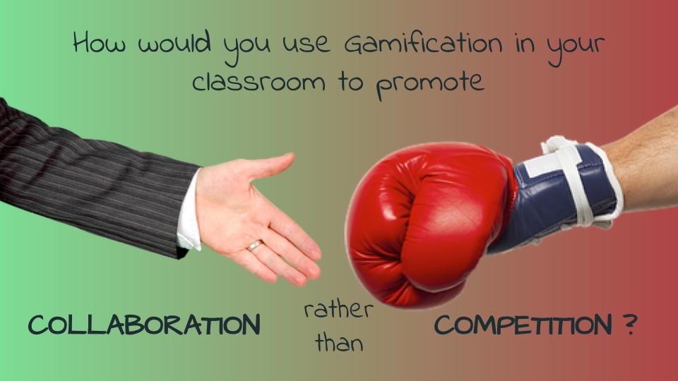 MadiPSteele's tweet photo. I love using Gamification in the classroom! But, sometimes, I notice the students getting a bit too competitive and focusing on the "game" and the idea of "winning" rather than collaborating to focus on the content. So... #wuedt6020 https://t.co/V4yrrt1a65