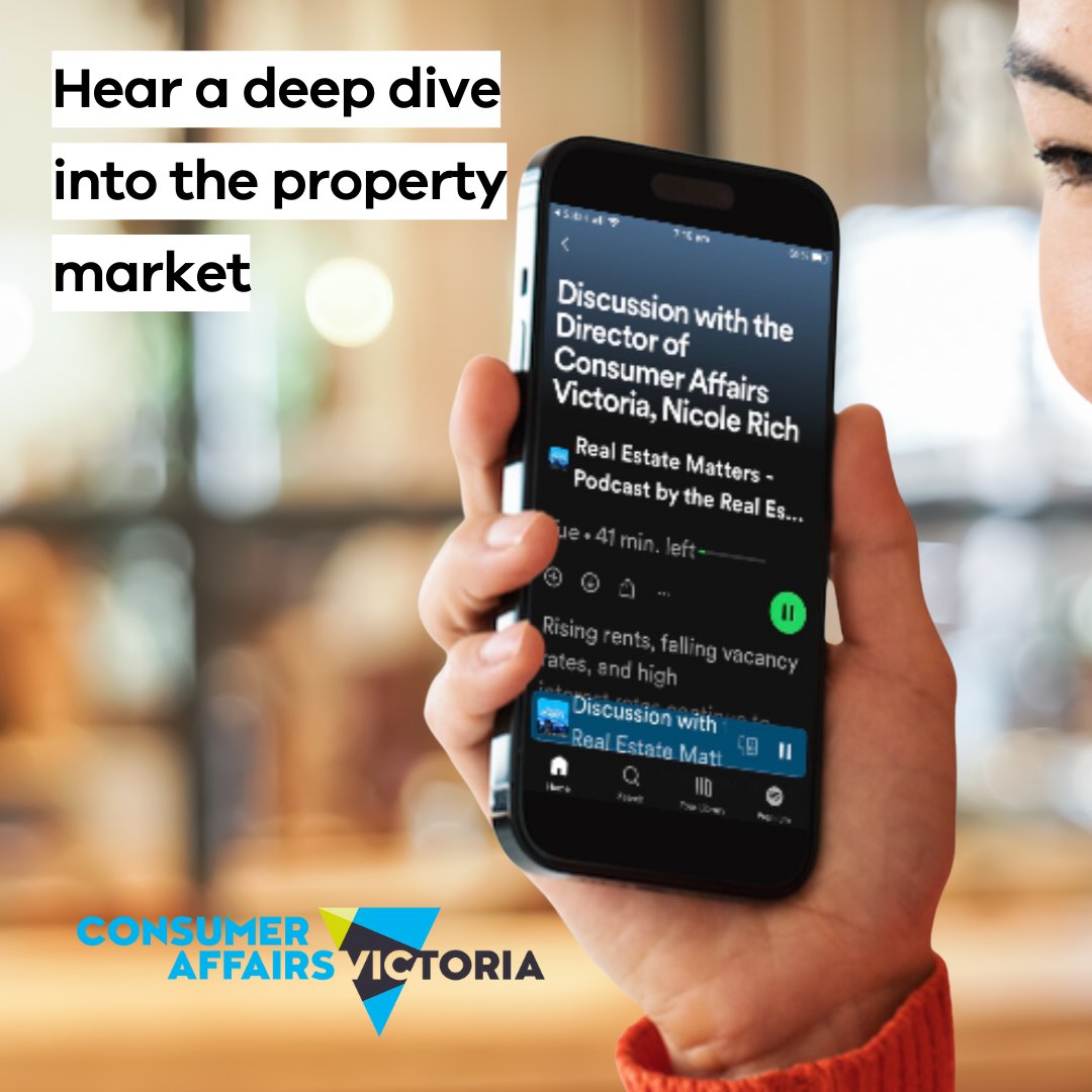 consumervic's tweet photo. Our Director, Nicole Rich, recently took part in a Q&amp;A with REIV President Jacob Caine covering:
▪️ rental property management (rent rises, minimum standards)
▪️ underquoting
▪️ trust accounts.
Listen at https://t.co/zdSz9cpI7v
Our info for agents: https://t.co/aECSCU6FPQ
#MelbRE https://t.co/1SJJq6904x