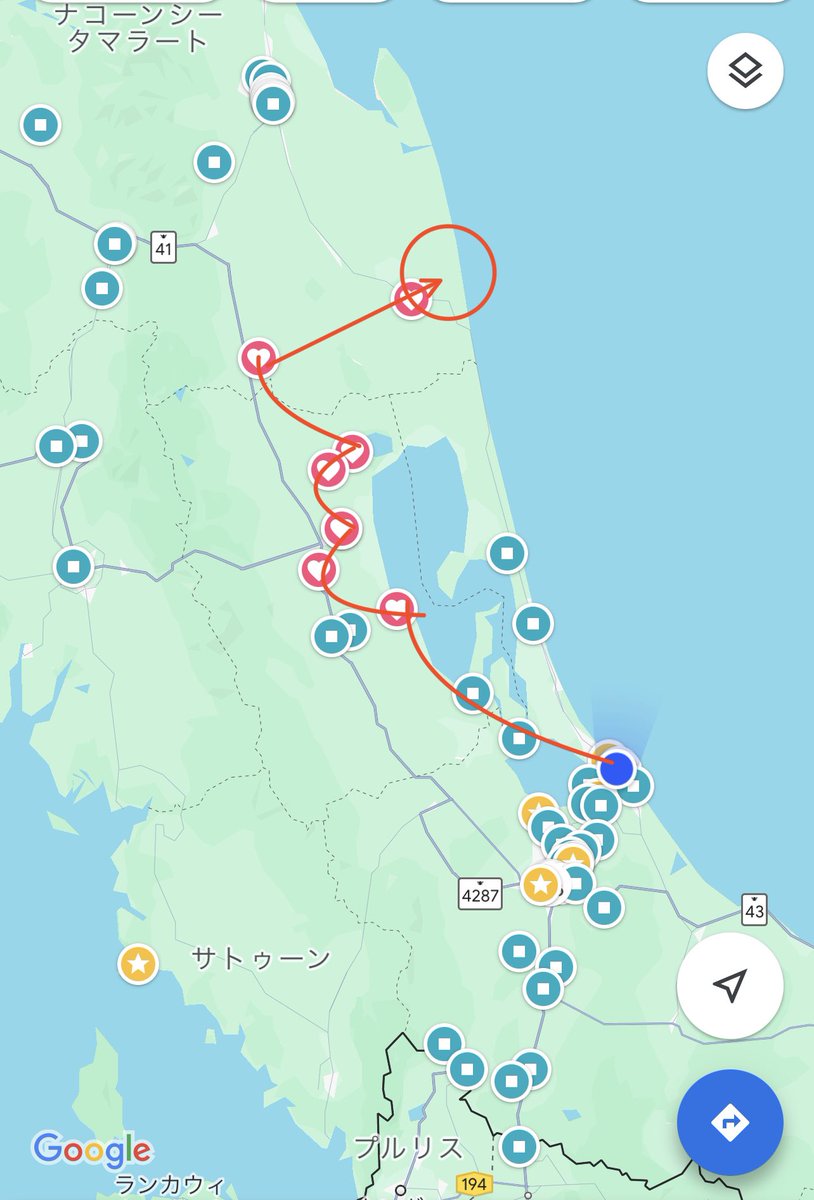 「12/13 本日はここソンクラーよりパッタルンを経てナコンシータンマラート市内の」|たーれっくのイラスト