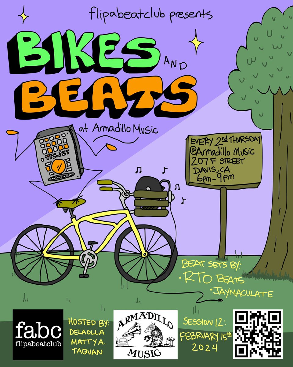 This Thursday at <a href="/Armadillo_Music/">Armadillo Music</a> in Davis CA. Roll up, and plug in🚲🚲🔊🔊