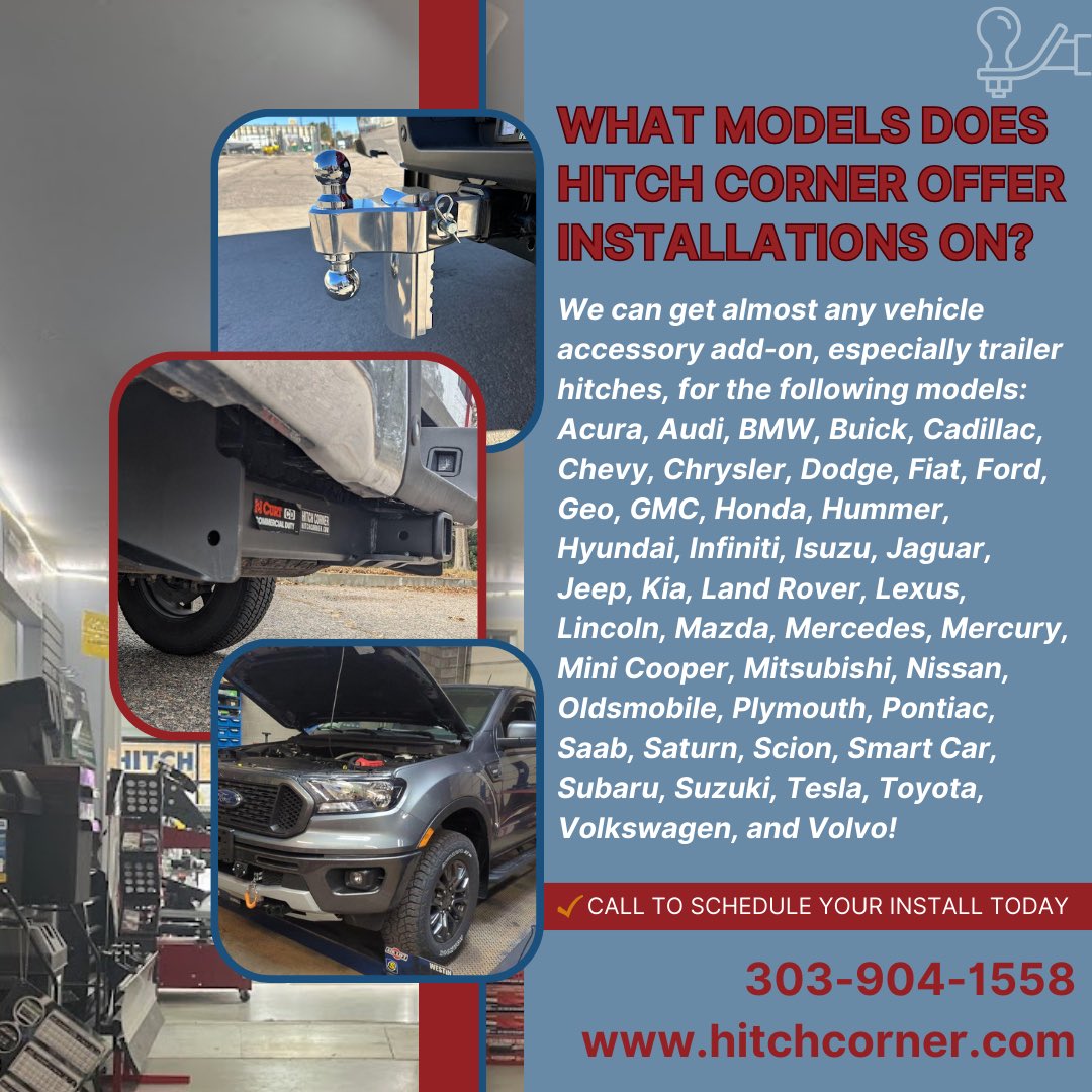 hitchcorner's tweet photo. Hitch Corner Is Where You Get All Your Vehicle Accessory Add-Ons &amp; RV Accessory Needs Filled Quickly, Professionally And At A Reasonable Price! 

Call us today to schedule your install or for questions on your vehicle add ons at 303-904-1558 https://t.co/1DDXcVc0Bl