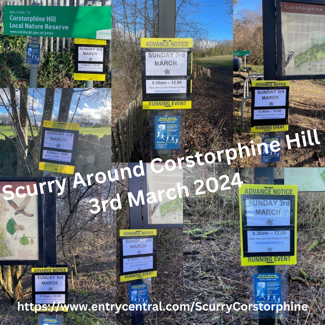 Advance Notice signs are out! - Come and join us for the next Scurry Around Corstorphine Hill!
Sunday the 3rd March 2024 🏃‍♂️🏃‍♀️
entrycentral.com/ScurryCorstorp…
10km, 5km and 1km fun run options 🏃‍♂️
Scurry Around Edinburgh's largest urban woodland🏃‍♀️