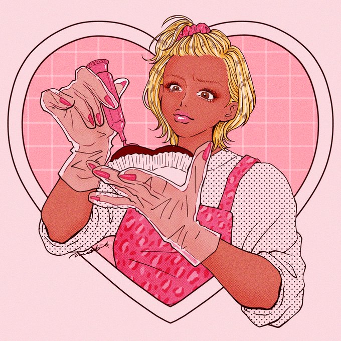 集中するとアヒル口になっちゃうギャル#illustration #みんなこういうピンクが好きなんでしょ #みえイラスト 