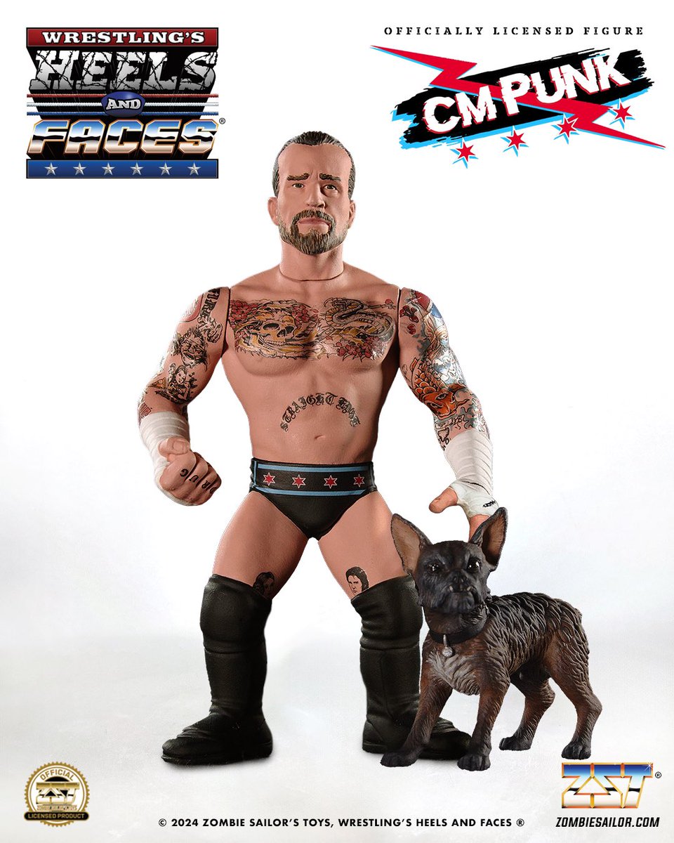 The officially licensed CM PUNK x HEELS AND FACES action figure is up NOW PRE-ORDERS are ending next FRIDAY and we will NOT offer this figure again Punk comes with a LARRY bonus figure!!! ZombieSailor.com #cmpunk #heelsandfaces